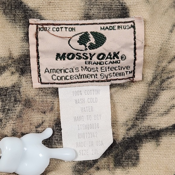 Vintage Mossy Oak Camo Jacket 2XL Breakup Full Zip Bomber Hunting Pockets USA - Picture 4 of 12